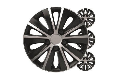 Poklopac glavčine automobila 4 kom. Rapide crni srebrni set 14" inča COLOR BOKS