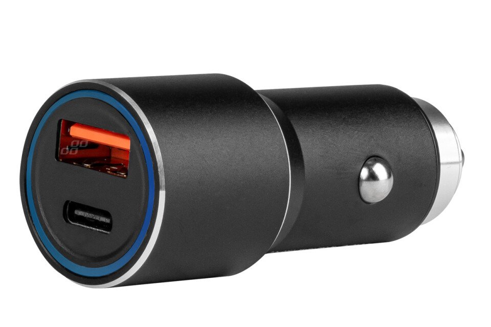 Incarcator auto din aluminiu PCH PRO-08 USB-C+USB 38W 12/24V