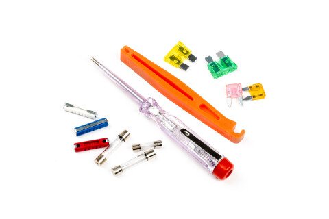 Zestaw bezpieczników + cęga + tester AMIO-03036