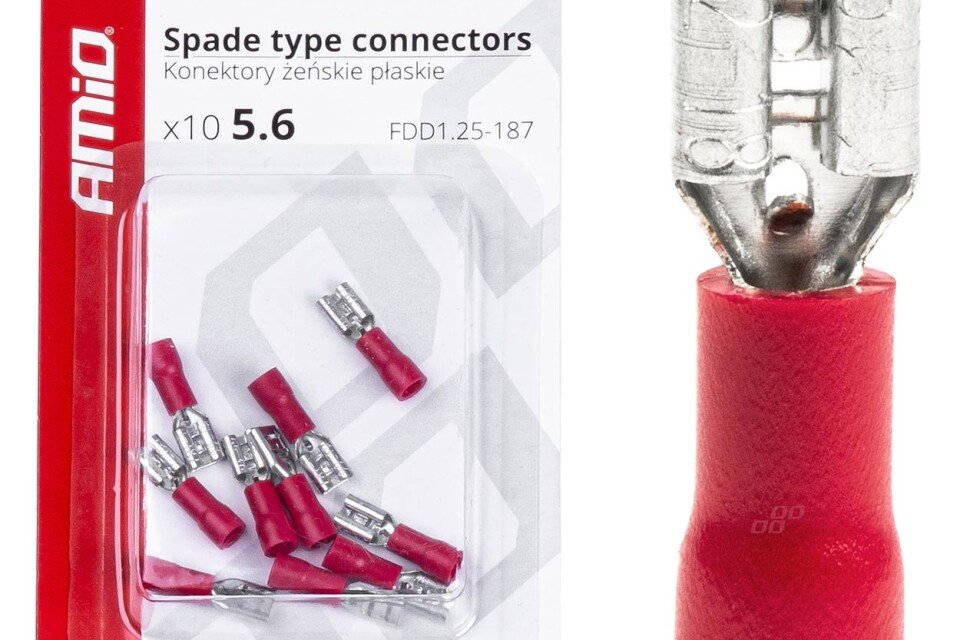 Conectori plati mamă izolați 5,6 mm 0,5-1,5 mm2 10 A 10 buc.