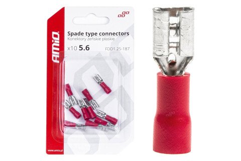 Conectori plati mamă izolați 5,6 mm 0,5-1,5 mm2 10 A 10 buc.