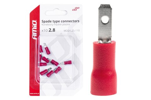 Szigetelt apa lapos csatlakozók 2,8 mm 0,5-1,5 mm2 10 A 10 db