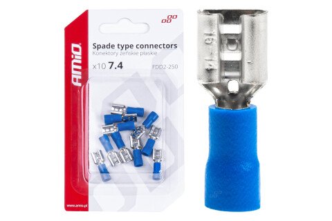 Connettori piatti femmina isolati 7,4 mm 1,5-2,5 mm2 15 A 10 pezzi