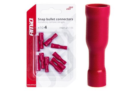 Izolirani ženski okrugli cilindrični konektori 4mm 0,5-1,5mm2 10A 10kom