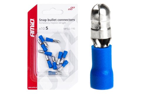 Izolirani moški cilindrični konektorji okrogli 5mm 1,5-.25mm2 15A 10kos