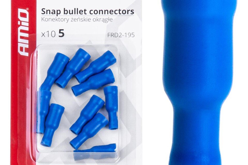 Izolowane żeńskie okrągłe złącza cylindryczne 5mm 1,5-.25mm2 15A 10szt