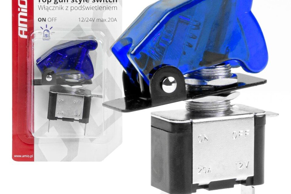 Interruttore TOP GUN, illuminazione blu AMIO-03096