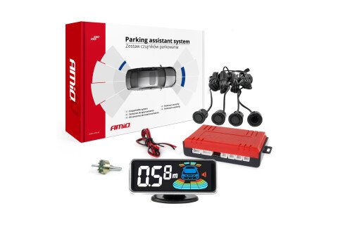 Parking senzori za vožnju unazad crni LED 3D GOLD 18mm AMIO-03186