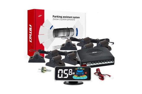 Cúvacie parkovacie senzory Čierne Predné Zadné LED 3D TRUCK BUS AMIO-03195
