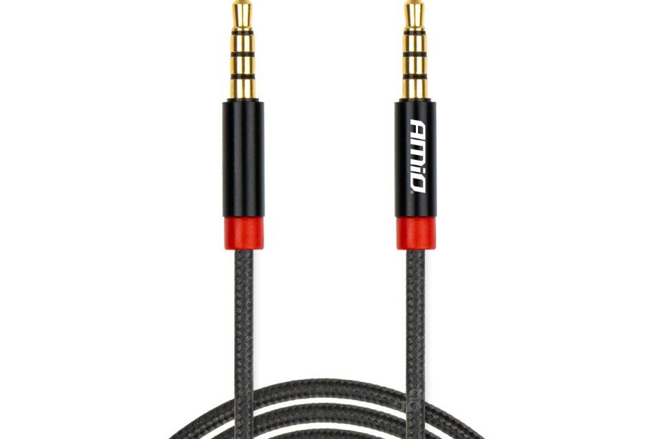 AUX MINI JACK kabel 3,5 mm pleten 100 cm AMIO-03269