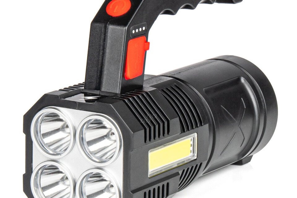 Újratölthető lámpa 4LED + COB 1200mAh AMIO-03273