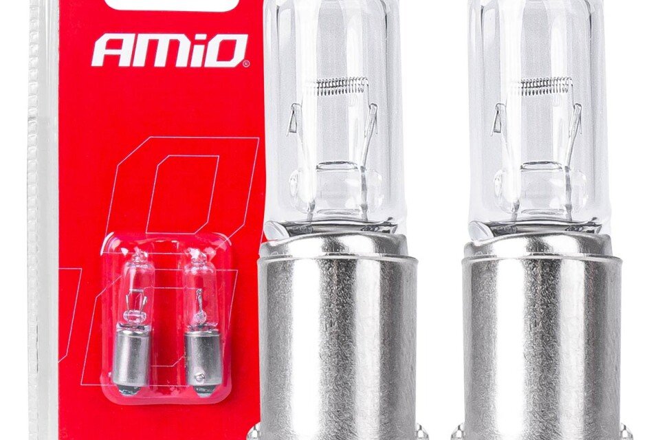 Halogenlampen H21W 12V 21W BAY9S weiß 2 Stk. AMIO-03357 Blisterpackung