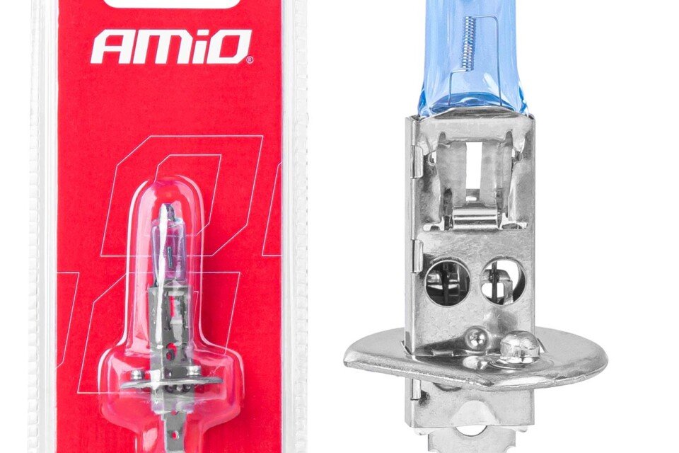 Halogén izzó H1 12V 55W Super White 1 db. AMIO-03359 buborékfólia