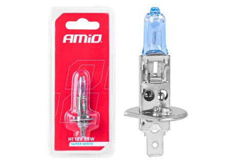 Halogén izzó H1 12V 55W Super White 1 db. AMIO-03359 buborékfólia