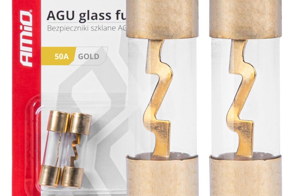 Glassicherungen AGU 2 Stück 50A AMIO-03486