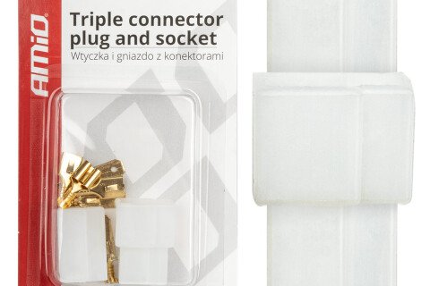 Zástrčka, zásuvka, kostka, 3 PIN elektrický konektor + konektory AMIO-03513