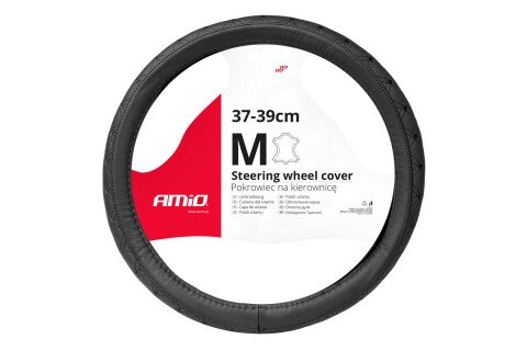 Prošivena kožna navlaka za upravljač automobila M 37-39 cm SWC-51-M AMIO-03561