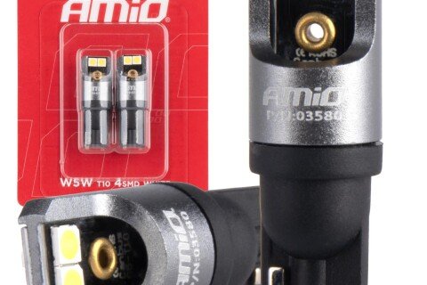 FULL CANBUS PRO T10 W5W LED крушки 4x3030 SMD бели 12V 24V AMIO-03580