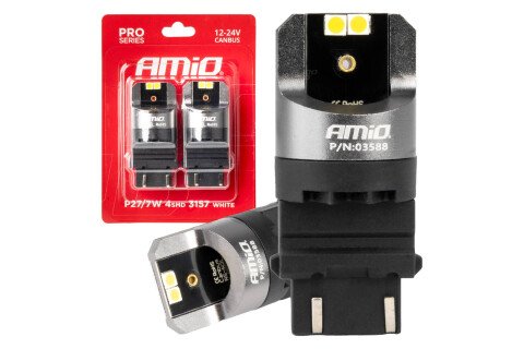 CANBUS PRO serija LED žarulje 3157 P27/7W 4x3030 SMD Bijela 12/24V AMIO-03588