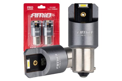 Becuri LED CANBUS PRO seria BA15S P21W 2x1860SMD Alb 12/24V FULL CANBUSAMIO-03593