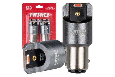 Λαμπτήρες LED FULL CANBUS PRO P21/5W 2x1860 SMD κόκκινο 12V 24V AMIO-03596