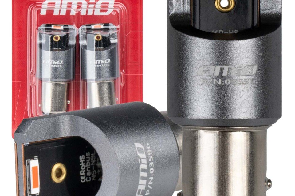 Λαμπτήρες LED FULL CANBUS PRO P21/5W 2x1860 SMD κόκκινο 12V 24V AMIO-03596