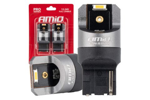 LED žarnice FULL CANBUS PRO WY21W 2x1860 SMD oranžna 12V 24V AMIO-03600