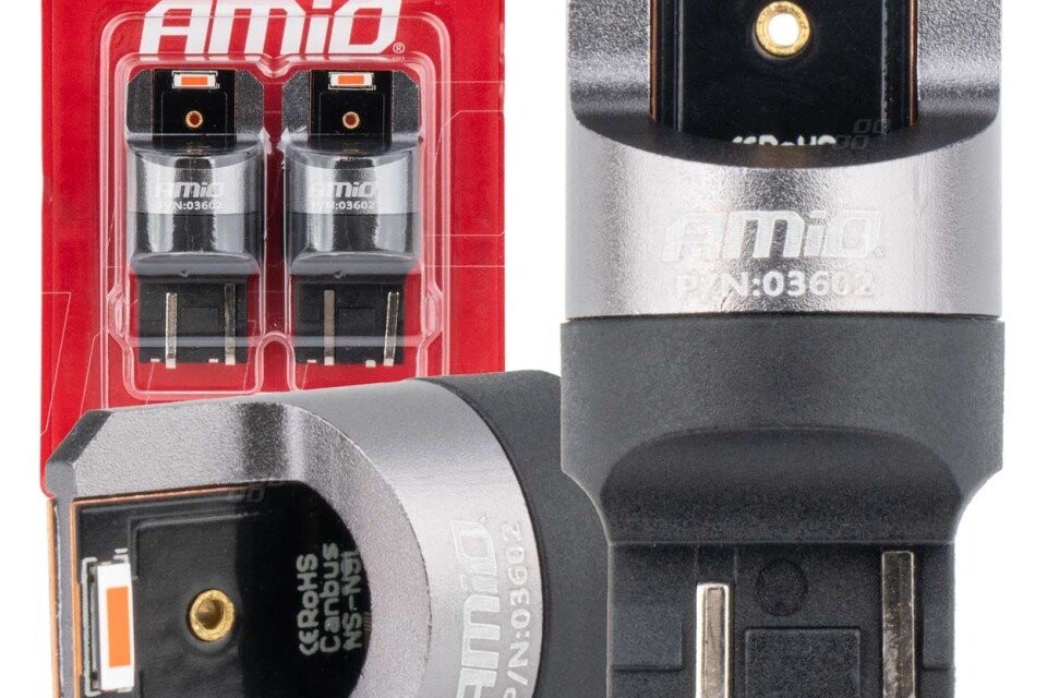 FULL CANBUS PRO LED λαμπτήρες W21/5W 2x1860 SMD κόκκινο 12V 24V AMIO-03602