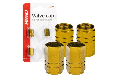 Aluminijske kapice ventila, žute kapice, 4 kom AMIO-03633