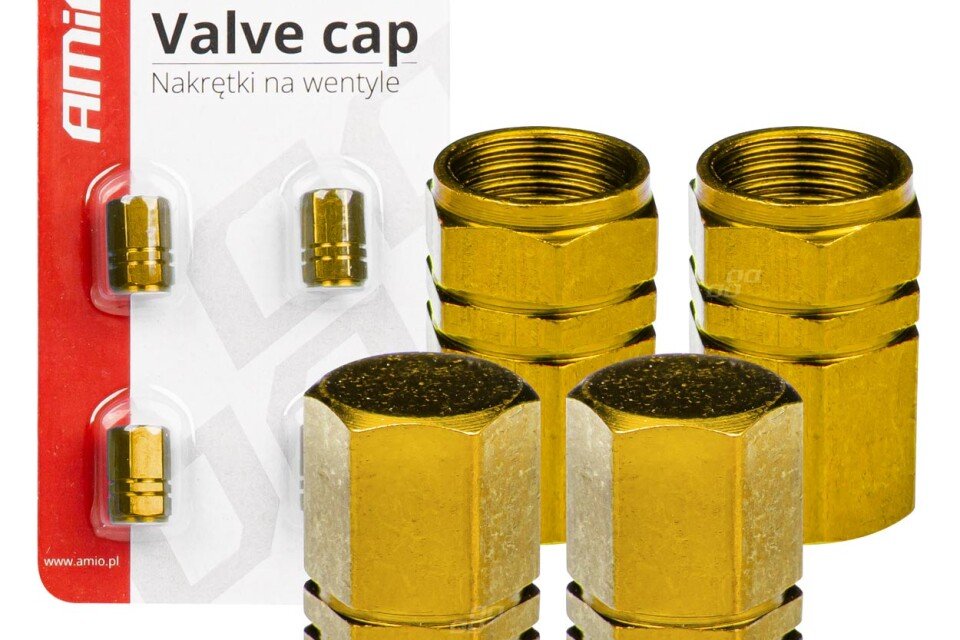 Aluminijske kapice ventila, žute kapice, 4 kom AMIO-03633