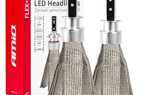 Becuri auto LED FLEX+ H1 12v 24v 6000k AMIO-03655