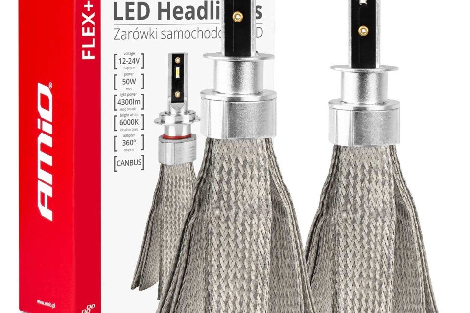 Becuri auto LED FLEX+ H1 12v 24v 6000k AMIO-03655