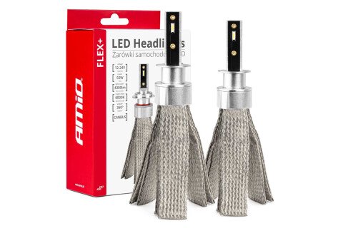 Becuri auto LED FLEX+ H1 12v 24v 6000k AMIO-03655