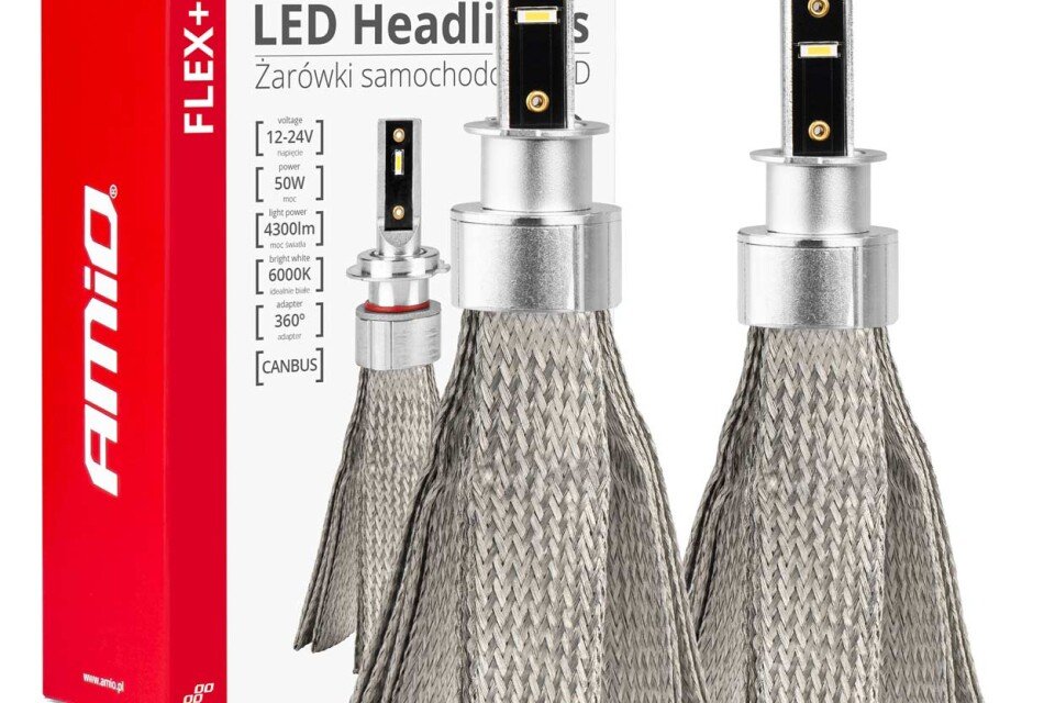 AMiO FLEX+ H3 canbus LED avtomobilske žarnice 6000K 12V 24V AMIO-03656
