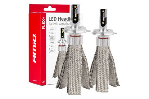 AMiO FLEX+ H4 canbus LED auto žarulje 6000K 12V 24V AMIO-03657