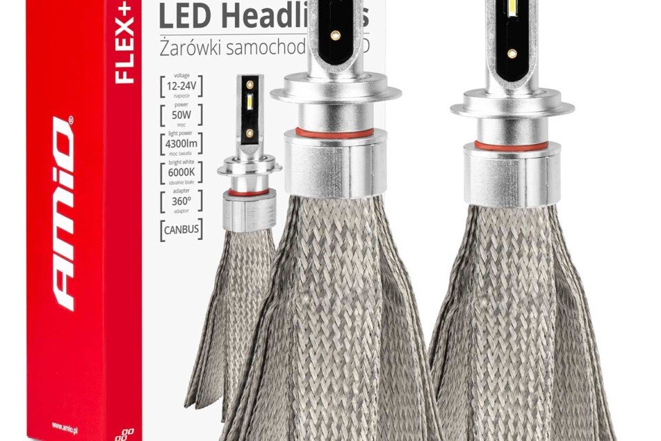 FLEX+ H7 LED autožárovky 12v 24v 6000k canbus AMIO-03659