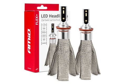 LED auto žarulje FLEX+ H8 H9 H11 12v 24v 6000k canbus AMIO-03663