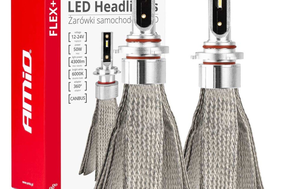 FLEX+ HB4 LED avto žarnice 12v 24v 6000k canbus AMIO-03665
