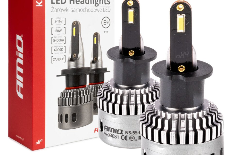 LED auto sijalice K3 H3 serija 12v 6000k canbus AMIO-03681