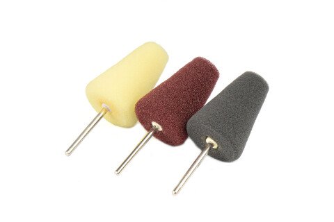 Houby leštící pady mini leštící sada kuželový kužel 3 kusy. AMIO-03715