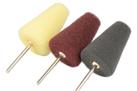 Houby leštící pady mini leštící sada kuželový kužel 3 kusy. AMIO-03715