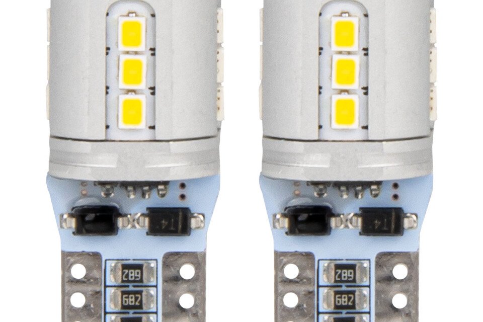 CANBUS LED žárovky T10e W5W 15x2016 SMD Bílá 12V/24V AMIO-03723