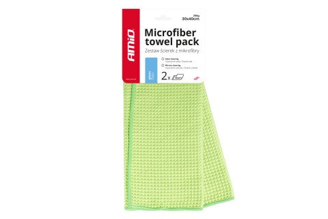 Waffle mikrofiber krpa za naočale, prozore i ogledala 40x30 cm 2 kom AMIO-03734