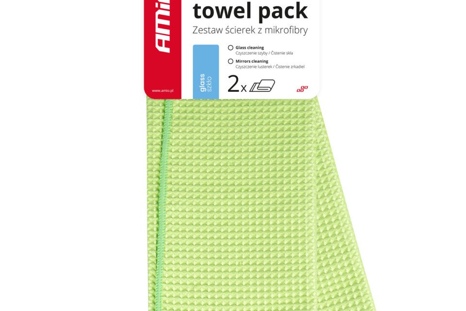 Waffle mikrofiber krpa za naočale, prozore i ogledala 40x30 cm 2 kom AMIO-03734