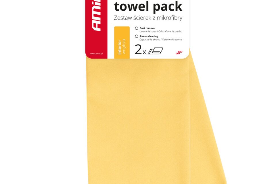 Krpa od mikrovlakana za čišćenje unutrašnjosti automobila 30k40 cm 2 kom AMIO-03745