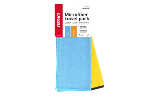 Set Mikrofasertücher zum Trocknen von Fenstern und Fenstern 30x40cm 300/600g 2 Stück AMIO-03749