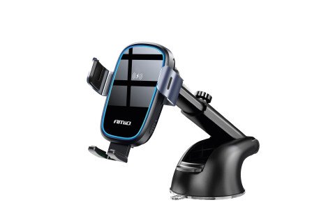 Držač za automobilski telefon, prozor, kokpit, instrument tabla, induktivni punjač, 15V AMIO-03779