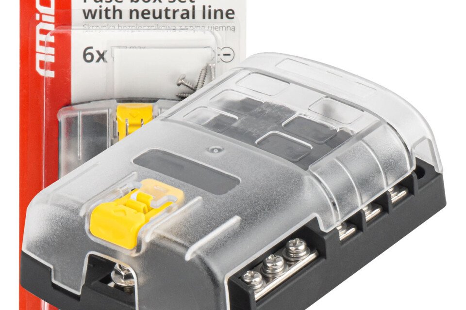 Cutie de siguranțe cu șină negativă, conectori cu șuruburi, 6 prize AMIO-03833