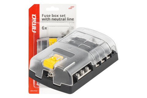 Cutie de siguranțe cu șină negativă, conectori cu șuruburi, 6 prize AMIO-03833