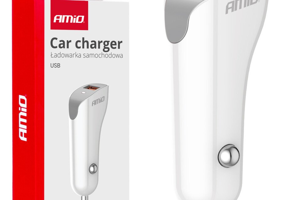 Ładowarka samochodowa USB-A 2.1A AMIO-03873